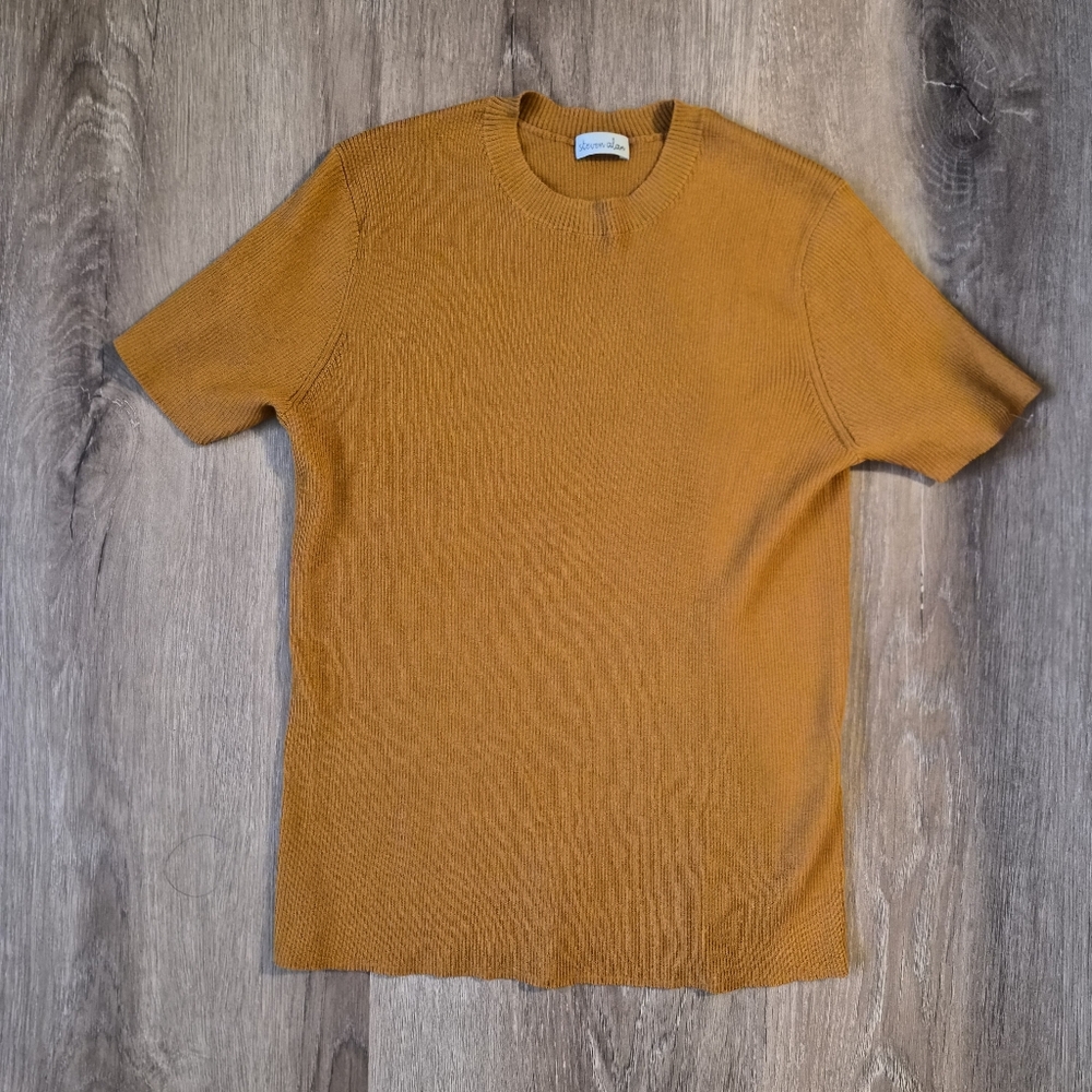 Steven Alan Pumpkin Ribbed Knit Top Small